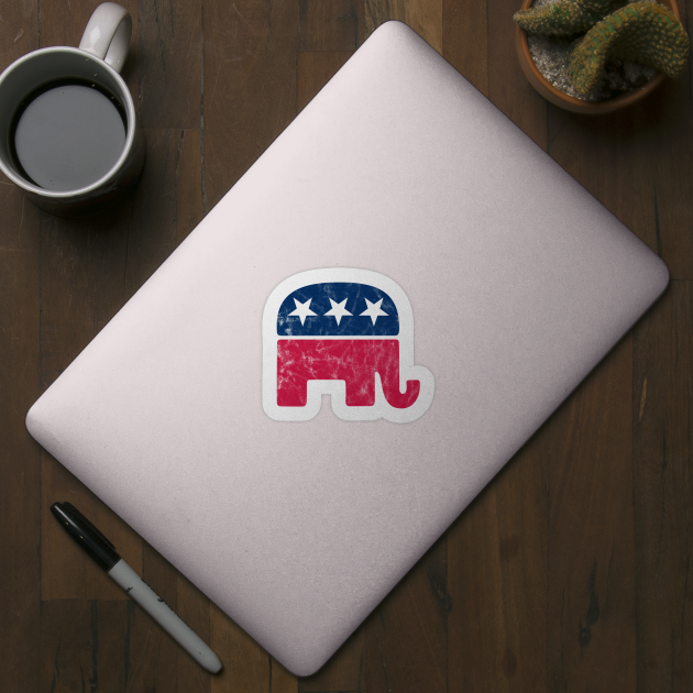 Vintage Republican Elephant Logo by albinochicken